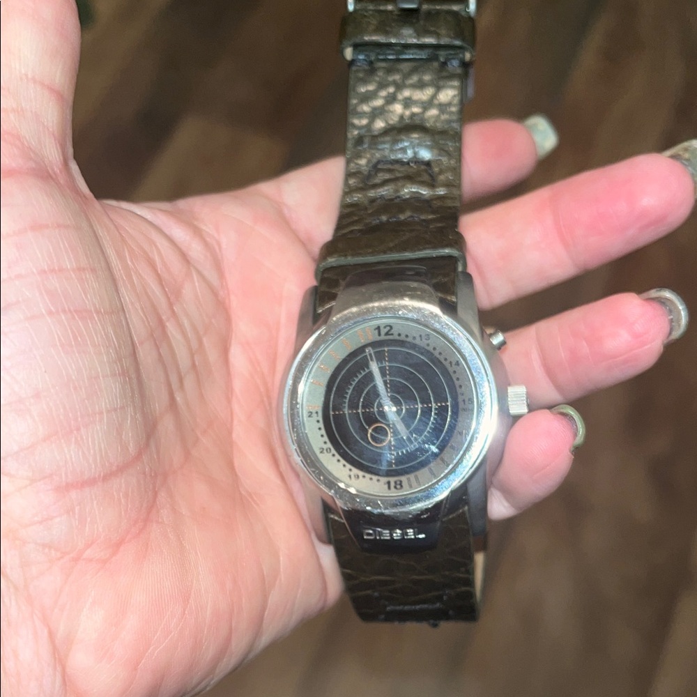 Unisex DZ4027 Diesel Silver and brown Leather watch